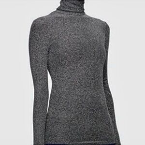 DONDUP Milano Women's Gray lame Turtleneck Sweater